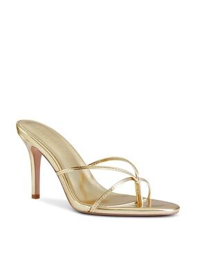 Femme LA Sicilian Slipper - Metallic Gold Strappy Slide Sandals